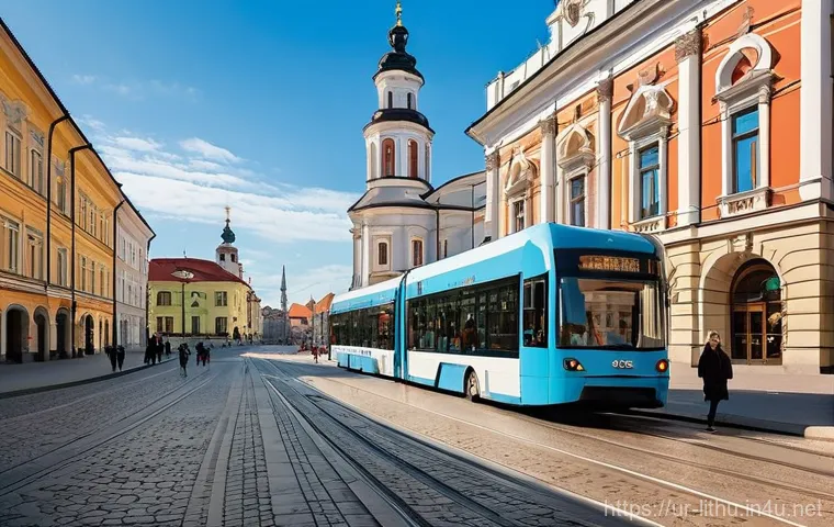 리투아니아 소비에트 시대 유산 - **Vilnius Architectural Contrast: A Blend of Eras**
    A vibrant street scene in Vilnius, Lithuania...