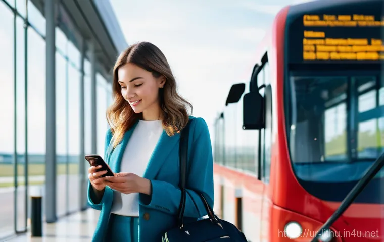 리투아니아에서 대중교통 이용법 - **Prompt:** "A vibrant, panoramic view of a modern traveler, a young woman in her late 20s, with a s...