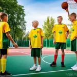 Home 13 리투아니아 스포츠 인기 종목 - A vibrant, dynamic scene showcasing the deep passion for basketball in Lithuania. People of all ages...